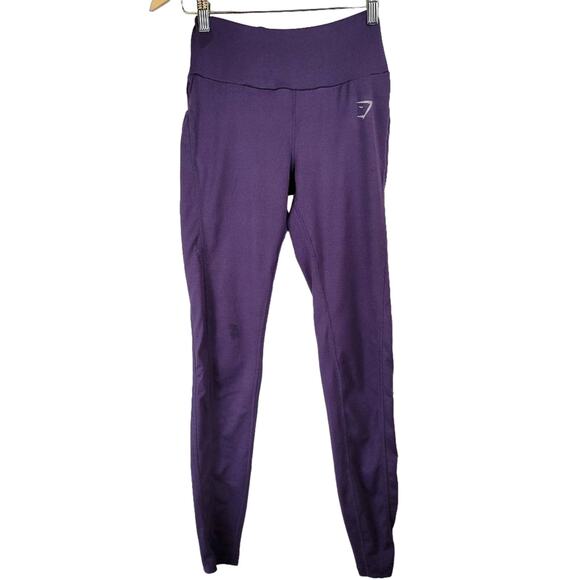 Gymshark Grape Purple Dry Moisture Management Mid Rise Leggings Size S - Picture 1 of 9